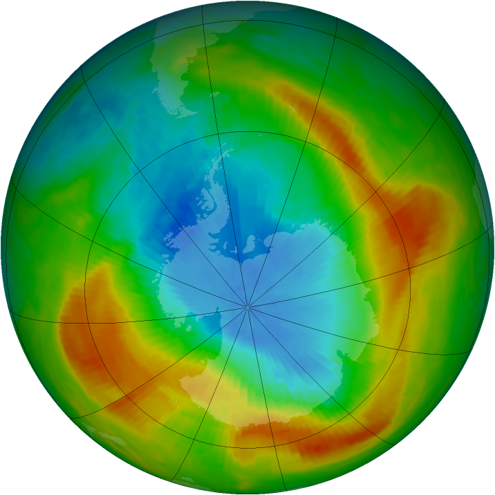 Antarctic ozone map for 07 November 1980